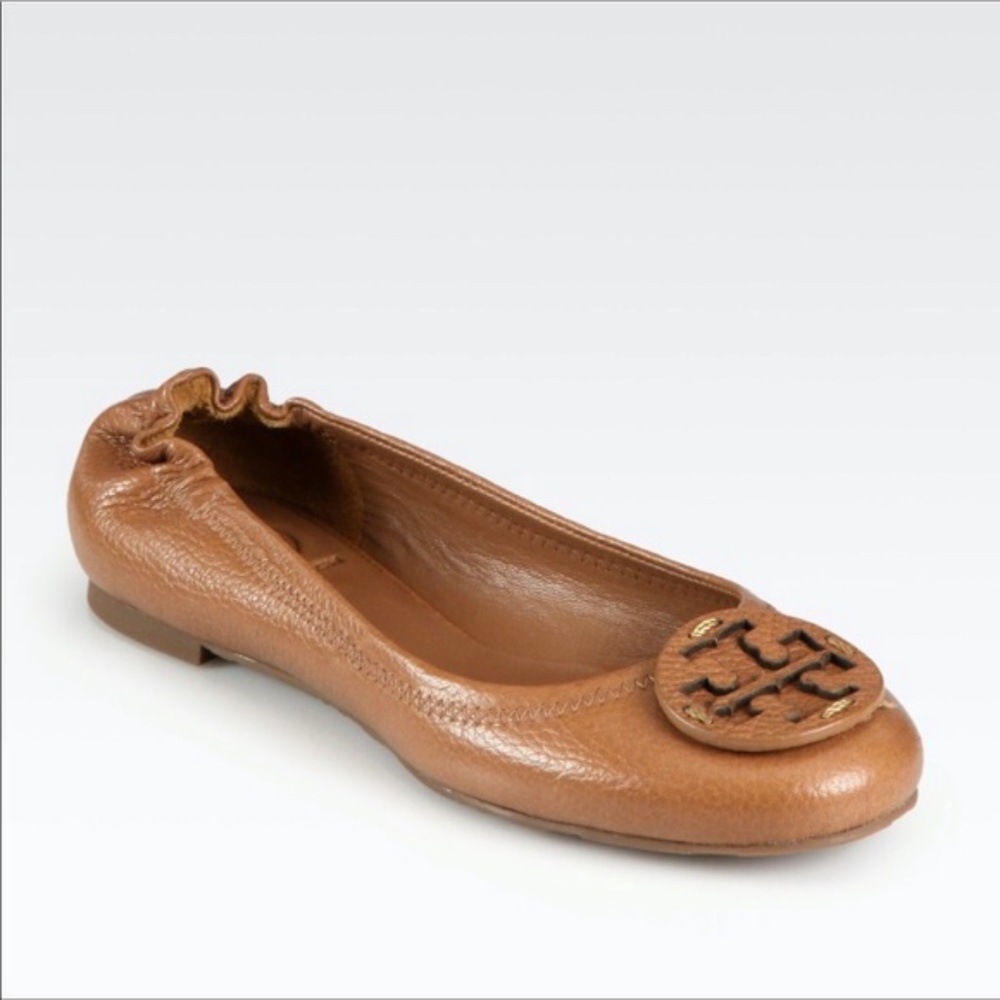 Tory Burch Reva Tumbled Leather Ballet Flats